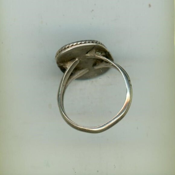 Southwest Style Silver Turquoise and Coral Ring - Picture 3 of 3